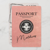 Rose Gold Malediven Pass Save the Date (Vorne/Hinten)