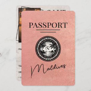 Rose Gold Malediven Pass Save the Date