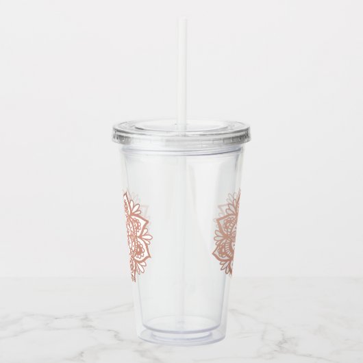 Rose Gold Mandala Acryltrinkbecher (Rechts)