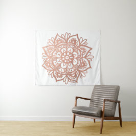 Rose Gold Mandala Art Pink Blume Wandteppich