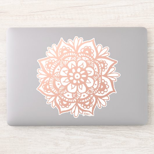 Rose Gold Mandala Aufkleber (Computer)