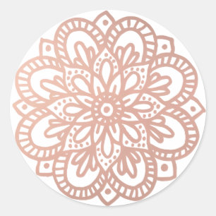 Rose Gold Mandala Blume Aufkleber