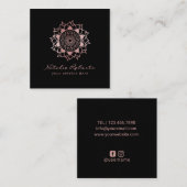 Rose Gold Mandala Blume Logo Beauty Salon Wellness Quadratische Visitenkarte (Vorne/Hinten)