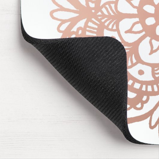 Rose Gold Mandala Blume Rosa Mousepad (Ecke)