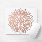 Rose Gold Mandala Blume Rosa Mousepad (Mit Mouse)