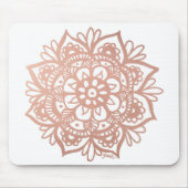 Rose Gold Mandala Blume Rosa Mousepad (Vorne)