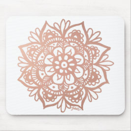 Rose Gold Mandala Blume Rosa Mousepad