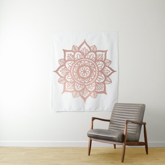 Rose Gold Mandala Blume Wandteppich (Beispiel)