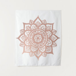 Rose Gold Mandala Blume Wandteppich