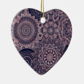 Rose Gold Mandala Collection Blaues Design Keramik Ornament (Rechts)