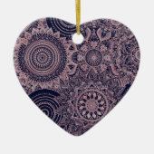 Rose Gold Mandala Collection Blaues Design Keramik Ornament (Vorne)