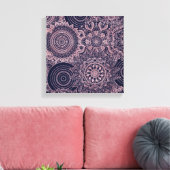 Rose Gold Mandala Collection Blaues Design Leinwanddruck (Insitu (Wohnzimmer))