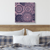 Rose Gold Mandala Collection Blaues Design Leinwanddruck (Insitu (Schlafzimmer))
