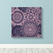 Rose Gold Mandala Collection Blaues Design Leinwanddruck (Insitu (Holzboden))