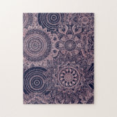 Rose Gold Mandala Collection Blaues Design Puzzle (Vertikal)