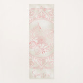Rose Gold Mandala Creme Foil Individuelle Name Yogamatte (Vorderseite)