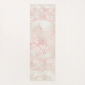 Rose Gold Mandala Creme Foil Individuelle Name Yogamatte (Rückseite)