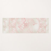 Rose Gold Mandala Creme Foil Individuelle Name Yogamatte (Vorderseite (Horizontal))