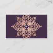 Rose Gold Mandala & Dark Lila Plum Monogram Visitenkarte (Rückseite)