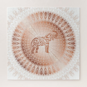 Rose Gold Mandala Elefant Puzzle