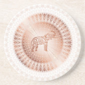 Rose Gold Mandala Elephant Getränkeuntersetzer (Vorne)