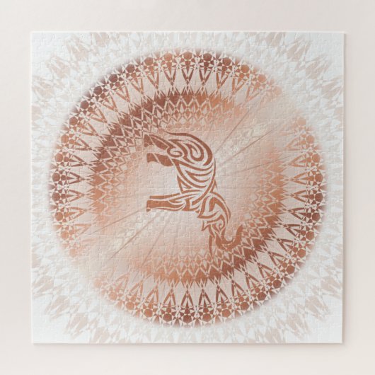 Rose Gold Mandala Elephant Puzzle (Horizontal)