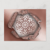 ROSE GOLD MANDALA GLITZER TORN PAPIER POSTKARTE (Vorderseite)