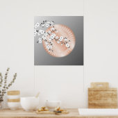 Rose Gold Mandala Grau Kirsche Blüten Poster (Küche)