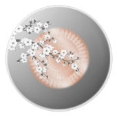 Rose Gold Mandala Gray Cherry Blossom Blütenblümch Keramikknauf (Vorderseite)