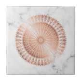 Rose Gold Mandala Gray Marble Fliese (Vorderseite)