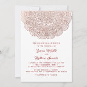 Rose Gold Mandala Hochzeit Einladung (Vorderseite)