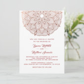 Rose Gold Mandala Hochzeit Einladung (Stehend Vorderseite)