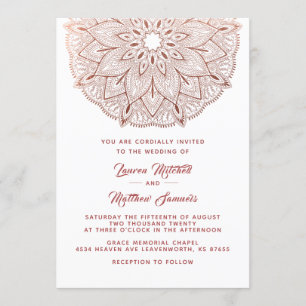 Rose Gold Mandala Hochzeit Einladung