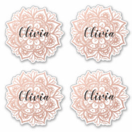Rose Gold Mandala Individuelle Name Sticker