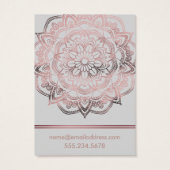 Rose Gold Mandala Light Grau Earring Display Cards (Rückseite)