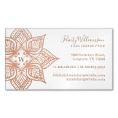 Rose Gold Mandala Lotus Blume Monogram Magnetische Visitenkarte (Vorderseite)