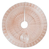 Rose Gold Mandala Monogram Fleece Weihnachtsbaumdecke (Vorderseite)