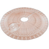 Rose Gold Mandala Monogram Fleece Weihnachtsbaumdecke (Schrägansicht)