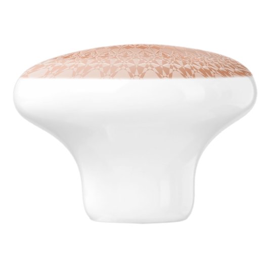 Rose Gold Mandala Monogram Keramikknauf (Seitenansicht)