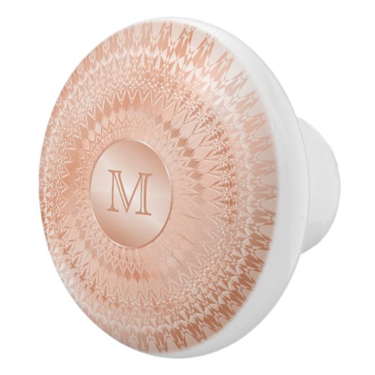 Rose Gold Mandala Monogram Keramikknauf (Rechts)