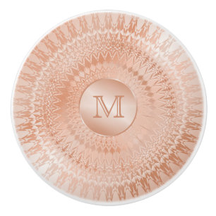 Rose Gold Mandala Monogramm Keramikknauf