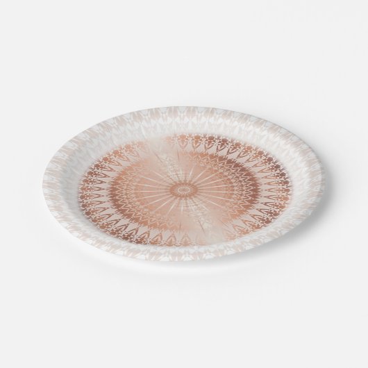 Rose Gold Mandala Pappteller (Schrägansicht)