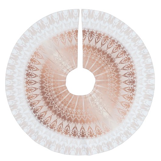 Rose Gold Mandala Polyester Weihnachtsbaumdecke (Vorderseite)