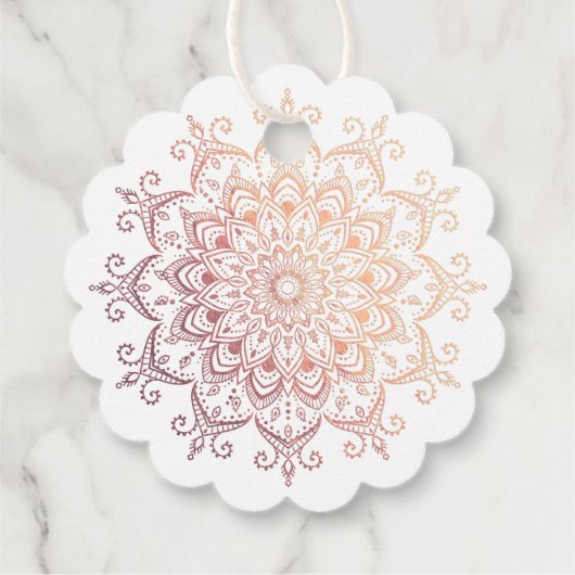 Rose Gold Mandala Sweet 16 Danke Geschenkanhänger (Rückseite)