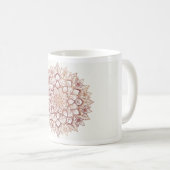 Rose Gold Mandala Tasse | Bohemian Blumenmuster | (VorderseiteRechts)