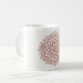 Rose Gold Mandala Tasse | Bohemian Blumenmuster | (Vorderseite Links)