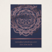 Rose Gold Mandala über Navy Earring Display Cards (Rückseite)