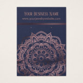 Rose Gold Mandala über Navy Earring Display Cards (Vorderseite)