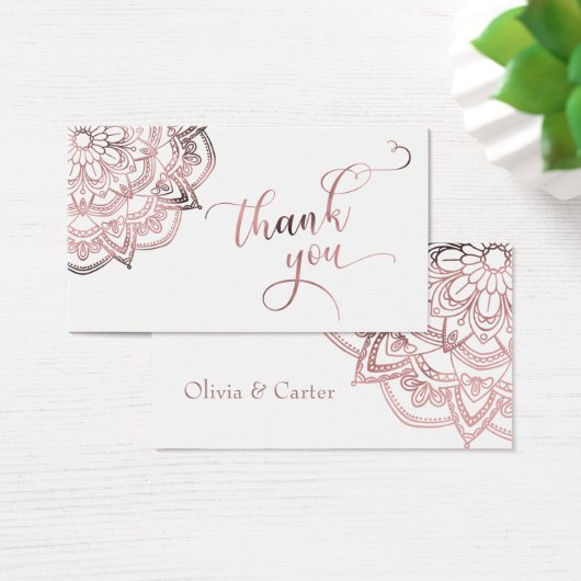 Rose Gold Mandala über White Danke für Tag (Schreibtisch)
