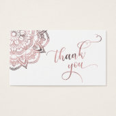 Rose Gold Mandala über White Danke für Tag (Vorderseite)